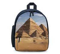 LLUTSNTH Cute Backpack Ancient Egypt Pyramid Casual Daypack Waterproof Lightweight Bookbag 12.6 Inch Zipper Bag, Blue, One Size