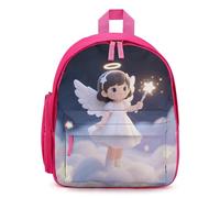 LLUTSNTH Cute Backpack Angelic Little Girl Casual Daypack Waterproof Lightweight Bookbag 12.6 Inch Zipper Bag, Pink, One size