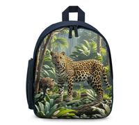 LLUTSNTH Cute Backpack Animal Leopard Print Jungle Casual Daypack Waterproof Lightweight Bookbag 12.6 Inch Zipper Bag, Blue, One size