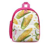 LLUTSNTH Cute Backpack Cartoon Corn on The Cob Casual Daypack Waterproof Lightweight Bookbag 12.6 Inch Zipper Bag, Pink, One Size