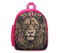 LLUTSNTH Cute Backpack Cartoon Lion Casual Daypack Waterproof Lightweight Bookbag 12.6 Inch Zipper Bag, Pink, One size