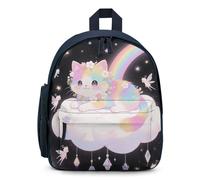 LLUTSNTH Cute Backpack Cat on The Cloud Casual Daypack Waterproof Lightweight Bookbag 12.6 Inch Zipper Bag, Blue, One size