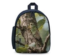LLUTSNTH Cute Backpack Cicada Casual Daypack Waterproof Lightweight Bookbag 12.6 Inch Zipper Bag, Blue, One size