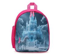 LLUTSNTH Cute Backpack Cold Castle Casual Daypack Waterproof Lightweight Bookbag 12.6 Inch Zipper Bag, Pink, One size