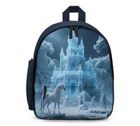 LLUTSNTH Cute Backpack Cold Castle Casual Daypack Waterproof Lightweight Bookbag 12.6 Inch Zipper Bag, Blue, One size