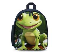 LLUTSNTH Cute Backpack Cute Frog Casual Daypack Waterproof Lightweight Bookbag 12.6 Inch Zipper Bag, Blue, One size