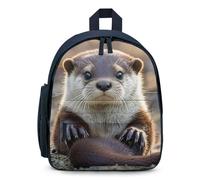 LLUTSNTH Cute Backpack Cute Otter Casual Daypack Waterproof Lightweight Bookbag 12.6 Inch Zipper Bag, Blue, One size