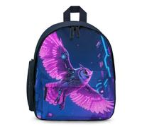 LLUTSNTH Cute Backpack Cyber Owl Casual Daypack Waterproof Lightweight Bookbag 12.6 Inch Zipper Bag, Blue, One size