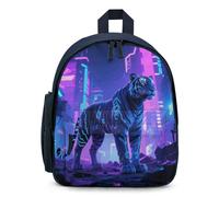 LLUTSNTH Cute Backpack Cyber Tiger Casual Daypack Waterproof Lightweight Bookbag 12.6 Inch Zipper Bag, Blue, One size