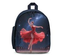 LLUTSNTH Cute Backpack Dancer on Star Stage Casual Daypack Waterproof Lightweight Bookbag 12.6 Inch Zipper Bag, Blue, One size