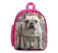 LLUTSNTH Cute Backpack French Bulldog Casual Daypack Waterproof Lightweight Bookbag 12.6 Inch Zipper Bag, Pink, One size