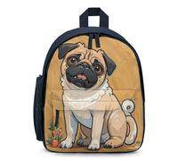 LLUTSNTH Cute Backpack Funny Cartoon Pug Puppy Dogs Casual Daypack Waterproof Lightweight Bookbag 12.6 Inch Zipper Bag, Blue, One size