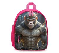 LLUTSNTH Cute Backpack Invincible Monkey Casual Daypack Waterproof Lightweight Bookbag 12.6 Inch Zipper Bag, Pink, One size
