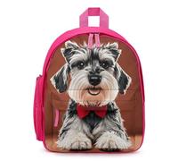 LLUTSNTH Cute Backpack Oil Cute Schnauzer Dogs Casual Daypack Waterproof Lightweight Bookbag 12.6 Inch Zipper Bag, Pink, One size