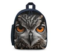 LLUTSNTH Cute Backpack Owl Eyes Casual Daypack Waterproof Lightweight Bookbag 12.6 Inch Zipper Bag, Blue, One size