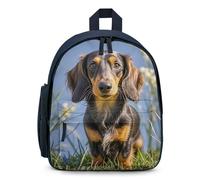 LLUTSNTH Cute Backpack Pad Dachshund Casual Daypack Waterproof Lightweight Bookbag 12.6 Inch Zipper Bag