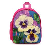 LLUTSNTH Cute Backpack Pansy Perfection Print Casual Daypack Waterproof Lightweight Bookbag 12.6 Inch Zipper Bag, Pink, One size