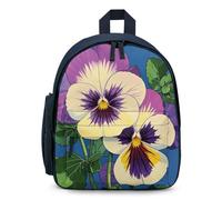 LLUTSNTH Cute Backpack Pansy Perfection Print Casual Daypack Waterproof Lightweight Bookbag 12.6 Inch Zipper Bag, Blue, One Size