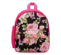 LLUTSNTH Cute Backpack Pink Rose Casual Daypack Waterproof Lightweight Bookbag 12.6 Inch Zipper Bag, Pink, One size