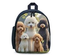 LLUTSNTH Cute Backpack Poodles Dogs Casual Daypack Waterproof Lightweight Bookbag 12.6 Inch Zipper Bag, Blue, One size
