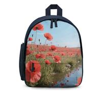 LLUTSNTH Cute Backpack Poppy Flower Casual Daypack Waterproof Lightweight Bookbag 12.6 Inch Zipper Bag, Blue, One size
