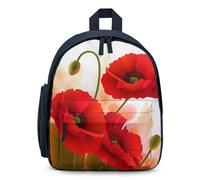 LLUTSNTH Cute Backpack Poppy Flowers Vivid Petals Casual Daypack Waterproof Lightweight Bookbag 12.6 Inch Zipper Bag, Blue, One Size