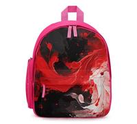 LLUTSNTH Cute Backpack Red Black White Abstract Casual Daypack Waterproof Lightweight Bookbag 12.6 Inch Zipper Bag, Pink, One size