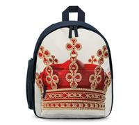 LLUTSNTH Cute Backpack Red Crown Casual Daypack Waterproof Lightweight Bookbag 12.6 Inch Zipper Bag