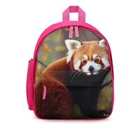 LLUTSNTH Cute Backpack Red Panda Casual Daypack Waterproof Lightweight Bookbag 12.6 Inch Zipper Bag, Pink, One size