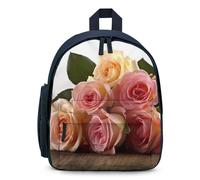LLUTSNTH Cute Backpack Roses Flower Casual Daypack Waterproof Lightweight Bookbag 12.6 Inch Zipper Bag, Blue, One size