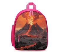 LLUTSNTH Cute Backpack Volcano Wonder Casual Daypack Waterproof Lightweight Bookbag 12.6 Inch Zipper Bag, Pink, One size