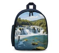 LLUTSNTH Cute Backpack Waterfalls on Krka River Casual Daypack Waterproof Lightweight Bookbag 12.6 Inch Zipper Bag, Blue, One size