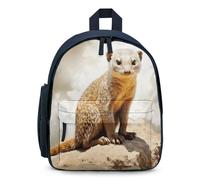 LLUTSNTH Cute Backpack Wild Meerkats Casual Daypack Waterproof Lightweight Bookbag 12.6 Inch Zipper Bag, Blue, One size
