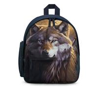 LLUTSNTH Cute Backpack Wolves And Dream Catchers Casual Daypack Waterproof Lightweight Bookbag 12.6 Inch Zipper Bag, Blue, One size