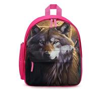 LLUTSNTH Cute Backpack Wolves And Dream Catchers Casual Daypack Waterproof Lightweight Bookbag 12.6 Inch Zipper Bag, Pink, One size
