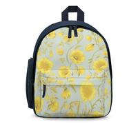 LLUTSNTH Cute Backpack Yellow Flower Casual Daypack Waterproof Lightweight Bookbag 12.6 Inch Zipper Bag, Blue, One Size