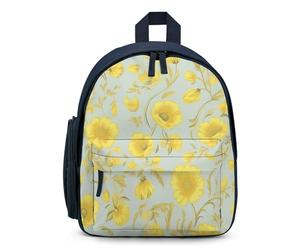 LLUTSNTH Cute Backpack Yellow Flower Casual Daypack Waterproof Lightweight Bookbag 12.6 Inch Zipper Bag, Blue, One Size
