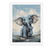 LLUTSNTH Cute Elephant Play Bubbles Paint by Numbers Kits for Adults DIY Beginners Paint by Number Kits on Canvas Digital Oil Number Painting, Easy Canvas Art Print Kit for Home Decor Gift 40x30cm