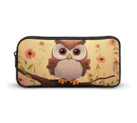 LLUTSNTH Cute Owl Pencil Case - Large Capacity Pencil Pouch Aesthetic Makeup Bag with Zipper for Stationery, Art Supplies, Travel Essentials