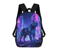 LLUTSNTH Cyber Tiger 17 Inch Laptop Backpack for Men Women Travel Daypack with Pockets Work Bag for Office