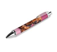 LLUTSNTH Dachshund Weiner Dog Ballpoint Pens Black Medium Point 0.55mm Ball Point Pen Retractable Office Pens with Super Soft Grip Writing Ink Pen for Men Women 1 PCS
