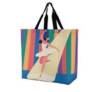 LLUTSNTH Dancer on Stage Shopping Bag for Women Tote Bag Beach Bags Shoulder Bags for Groceries Travel