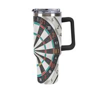 LLUTSNTH Dart Board 40 Oz Tumbler with Handle And Straw Stainless Steel Insulated Water Bottle Reusable Car Thermal Cup Personalized Travel Coffee Mug for Women Men