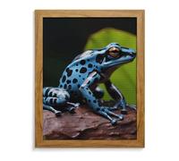 LLUTSNTH Dart Frog Blue Diamond Painting Kits for Adults 5D DIY Drill Diamond Art Kits Arts and Crafts for Beginners Sparkling Home Wall Decor Painting for Living Room Bedroom Yellow Wood 40 * 50cm