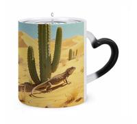LLUTSNTH Desert Cactus Color Changing Mug Heat Changing Coffee Cup Funny Magic Mug Novelty Heat Sensitive Coffee Mugs for Men Women Office Christmas Birthday Gift 12 Oz