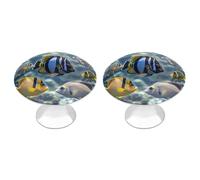 LLUTSNTH Different Fish Cabinet Knobs 2 Pack Drawer Pulls Stainless Steel Dresser Knobs Rustic Decorative Cabinet Pull Easy Install Wardrobes Handle with Screws Door Handles Furniture Hardware