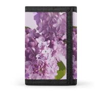 LLUTSNTH Dolphins Art Trifold Wallet for Men - Slim 8 Card Slots, Zipper Coin Purse Money Clip, Cash Compartment, Lilac Flowers, One Size, Modern