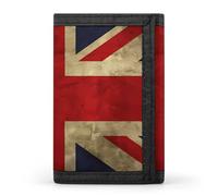 LLUTSNTH Dolphins Art Trifold Wallet for Men - Slim 8 Card Slots, Zipper Coin Purse Money Clip, Cash Compartment, British Flag, One Size, Modern