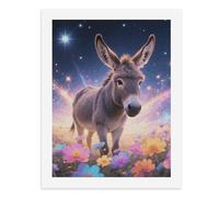 LLUTSNTH Donkey in Magic Blooms Paint by Numbers Kits for Adults DIY Beginners Paint by Number Kits on Canvas Digital Oil Number Painting, Easy Canvas Art Print Kit for Home Decor Gift 40x30cm