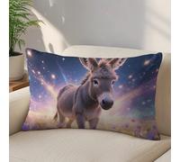 LLUTSNTH Donkey in Magic Blooms Throw Pillow Covers 12 "x20 Decorative Lumbar Pillowcase with Hidden Zipper Pillow Case Soft Cushion Cover for Couch Bedroom Living Room